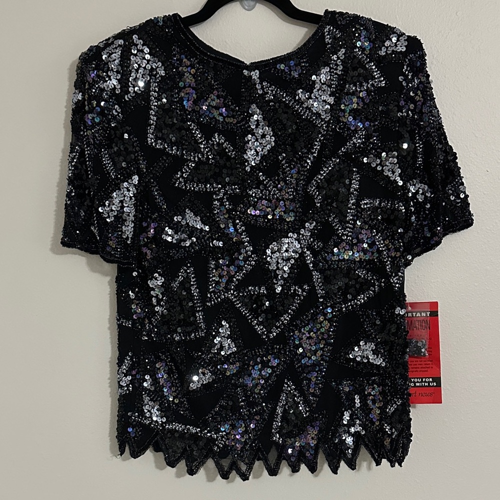 Vintage Styleworks Beaded Silk Top